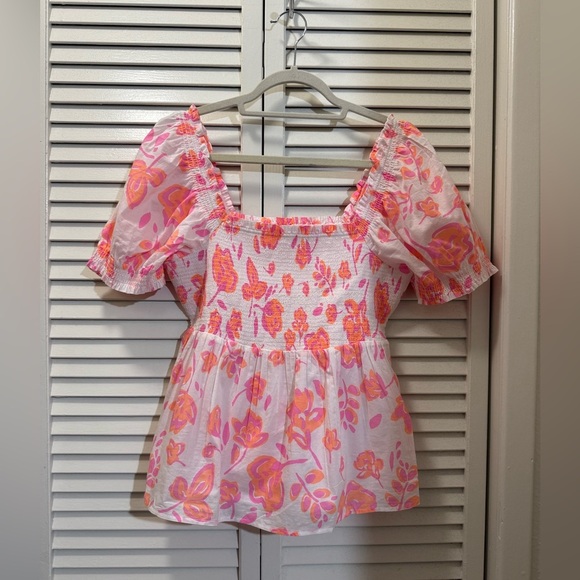 Vineyard Vines Pink and Orange Floral Blouse - Picture 4 of 9